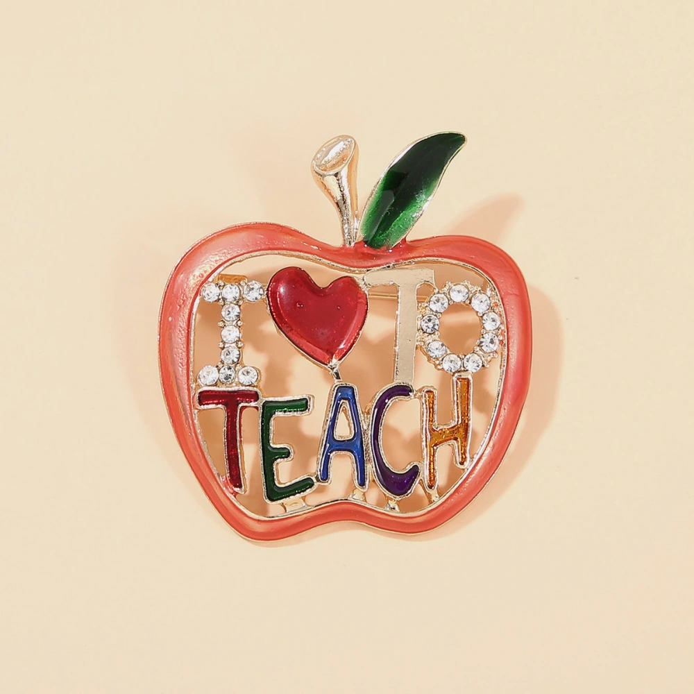 Teachers' Day Apple Brooch Decorative Apple Brooch Bag Badge Lapel Pin Festival Favor