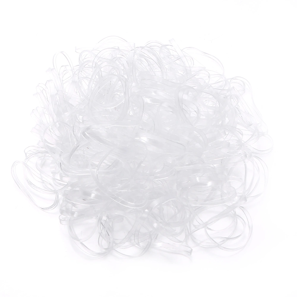 1000pcs Disposable Elastic Bands Hair Rubber Bands for Kids Hairstyle (White)