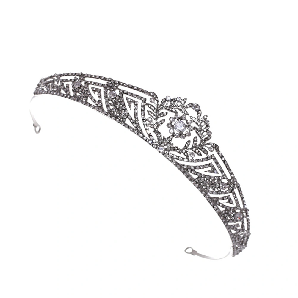 1pc Wedding Bride Crown Rhinestones Headdress Bridal Headband (Silver)