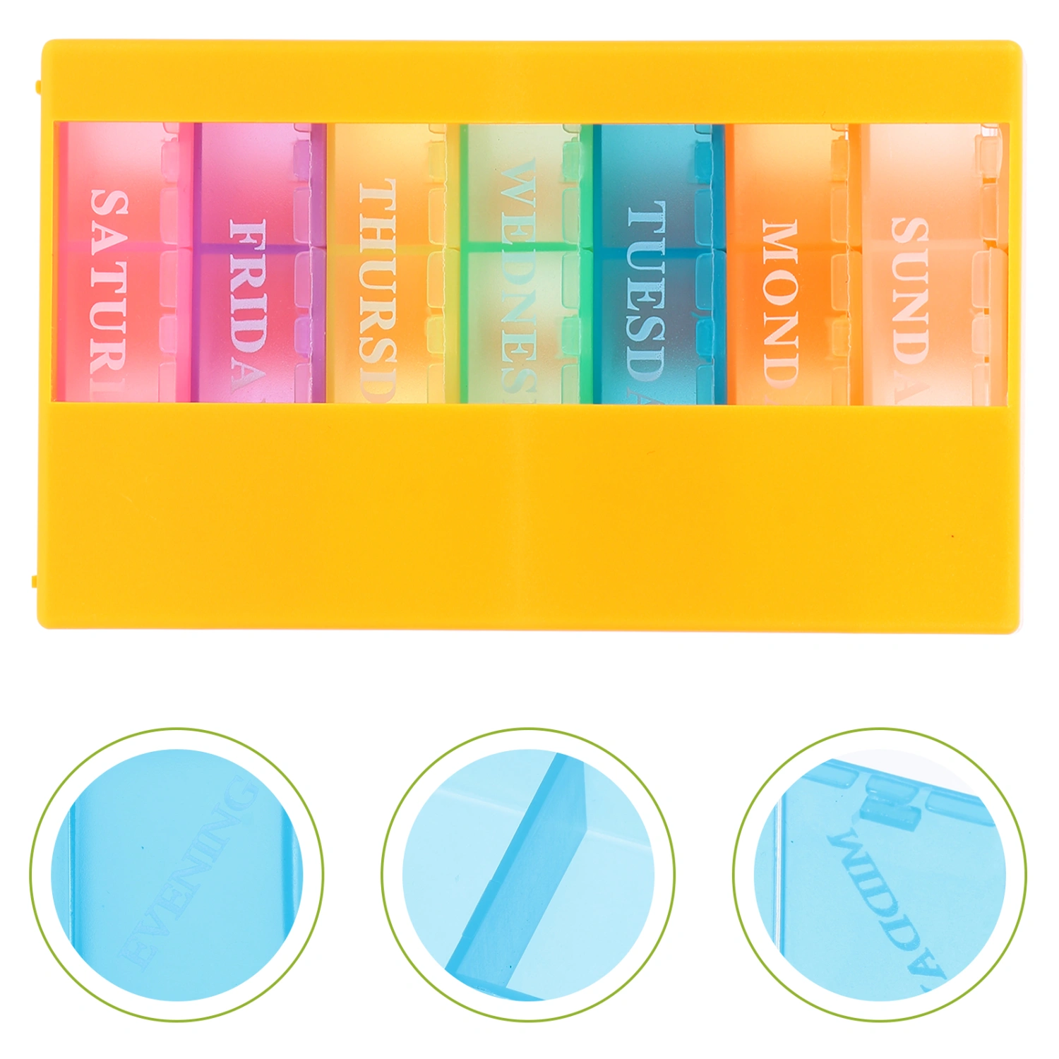 1Pc Weekly Pill Organizer 21 Compartment Pill Box Portable Medicine Container