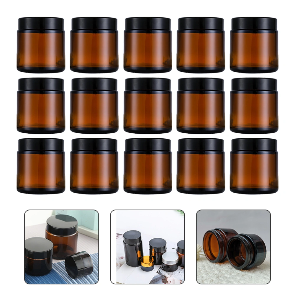 15Pcs Glass Face Cream Bottle Small Cosmetics Bottle Empty Storage Bottle