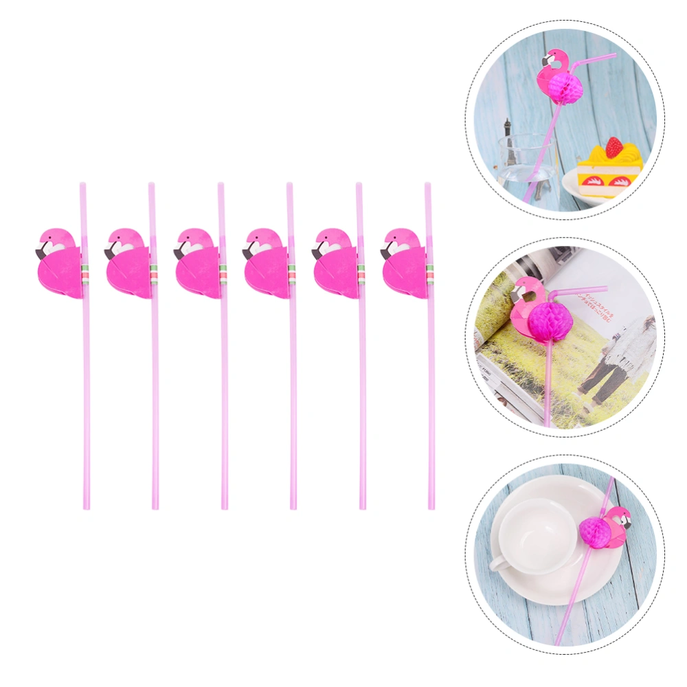 100pcs Flamingo Honeycomb Straws Cold Drink Decoration Bar Club Drinking Straws