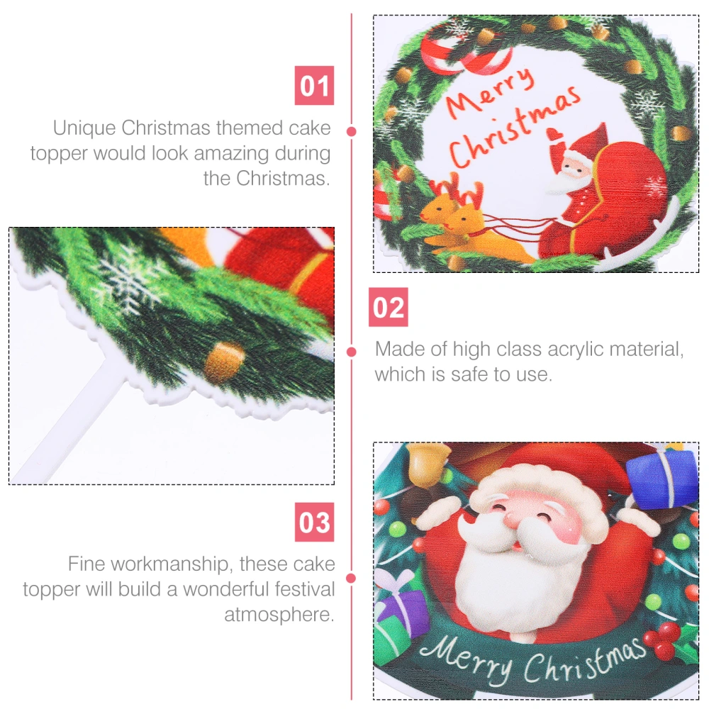 6Pcs Christmas Cake Toppers Cake Insert Cards Cake Decorations Cupcake Toppers