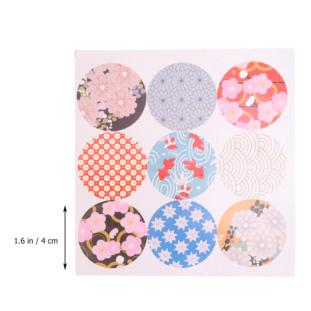 10 Sheets Flower Printed Sealing Sticker Commmon Multi-function Traditional Seal Decals