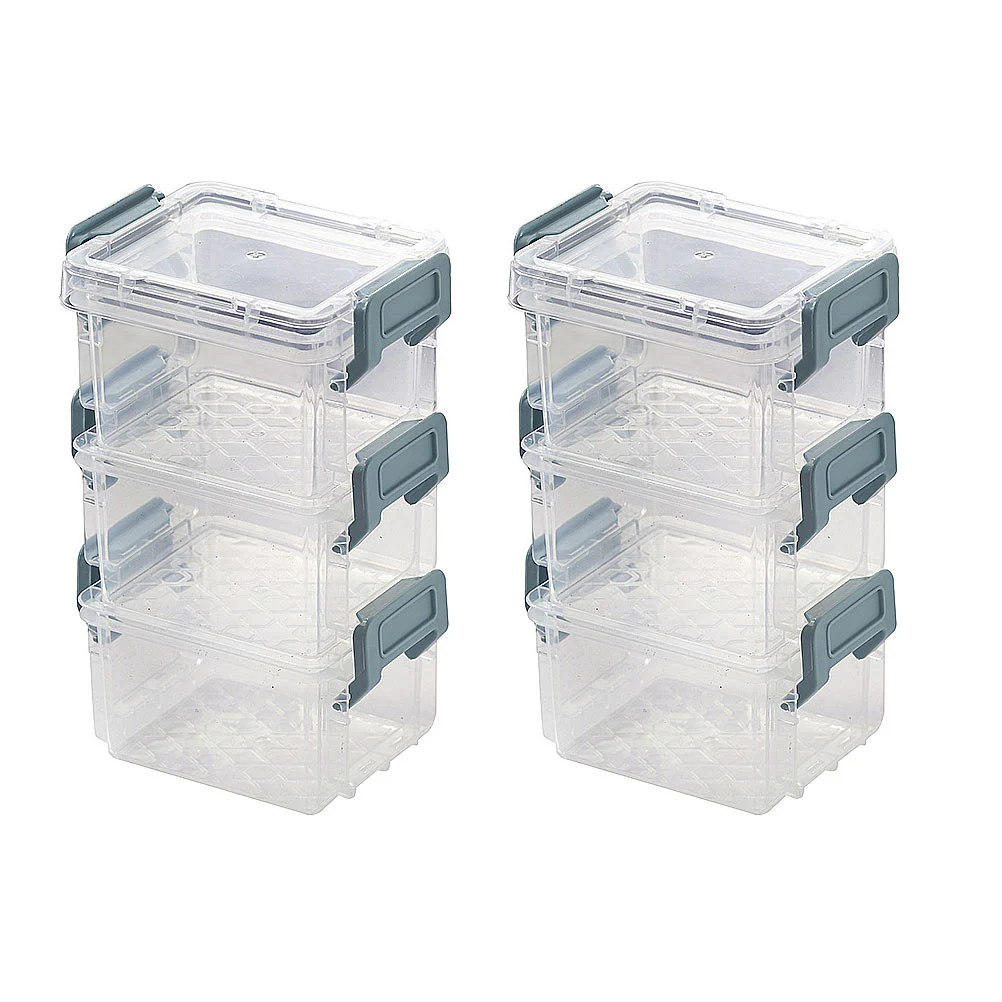 6 Pcs Desktop Storage Cases Transparent Jewelry Organizers Stackable Boxes