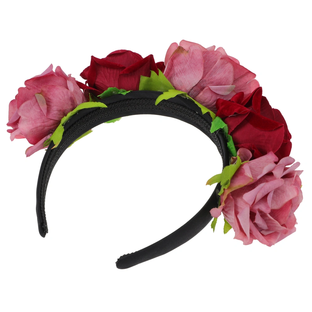 Studio Photo Cosplay Headband Simulation Cloth Big Rose Broad-brimmed Headband