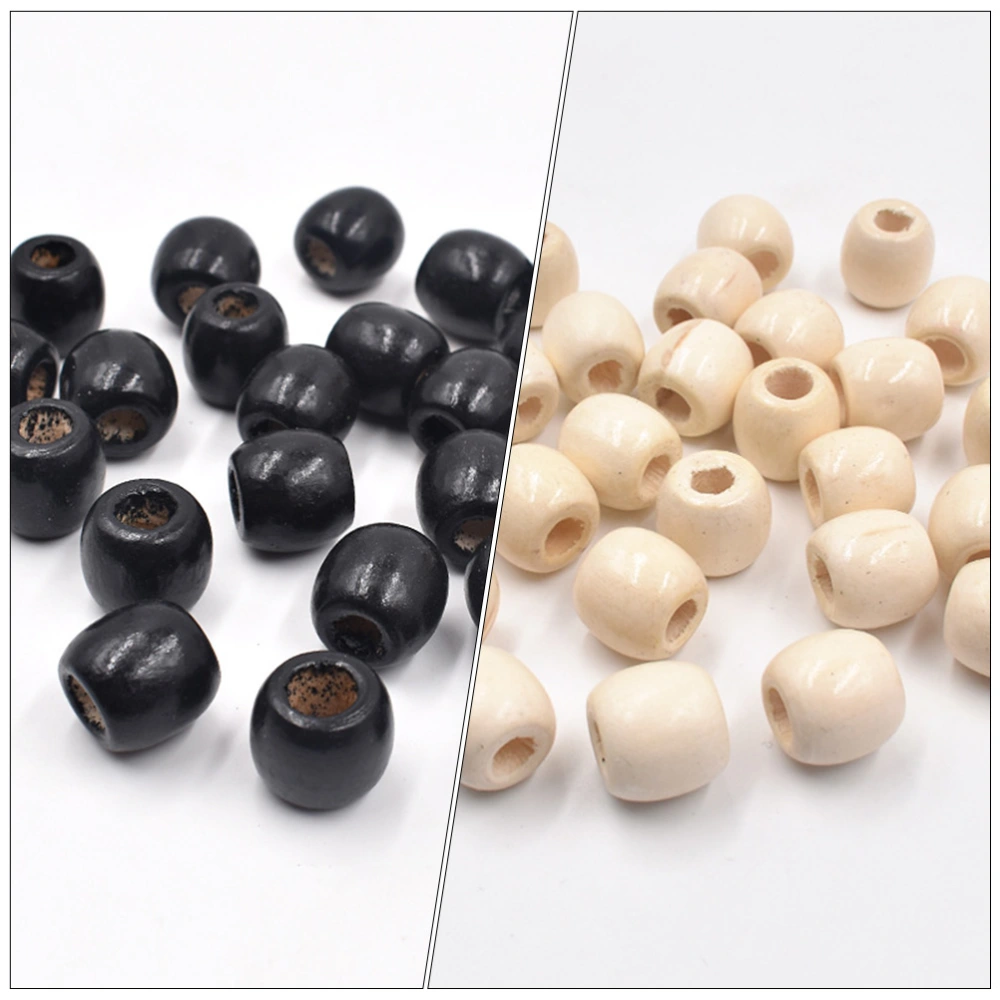 200Pcs DIY Wooden Beads Decor Pendant Making Material Jewelry Beads Mixed Color