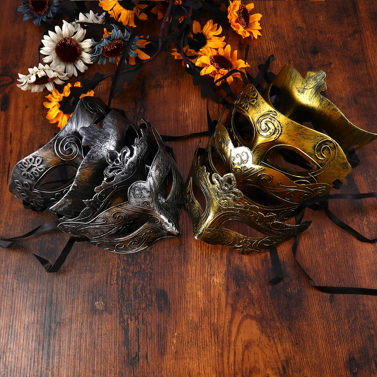 8pcs Vintage Mask Half Face Mask Costume Prop Accessory for Masquerade Cosplay Costume Party Performance (Silver and Golden）