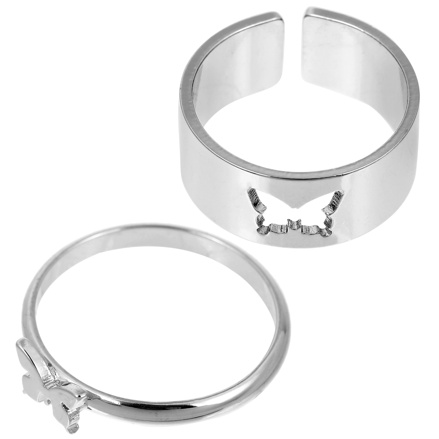 2pcs Fashionable Rings Decorative Couple Rings Romantic Finger Rings Gifts