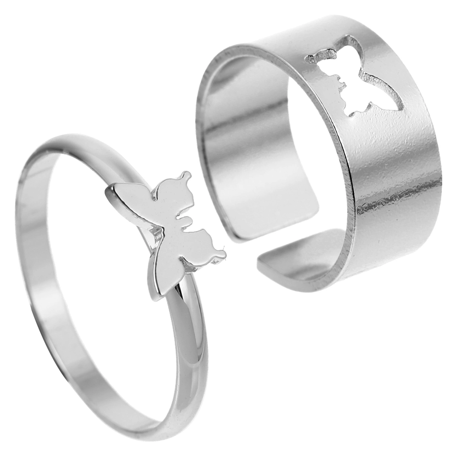 2pcs Fashionable Rings Decorative Couple Rings Romantic Finger Rings Gifts