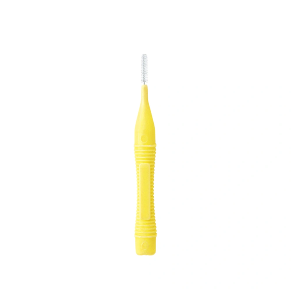 1 Set of 10pcs Interdental Brushes Between Teeth Dental Floss Pick Dental Care Brushes (Yellow)