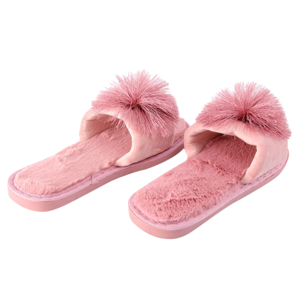 Push Ball Slippers Female Home Comfortable Non-Slip Indoor Push Ball Slippers (Pink 40/41 Yard)