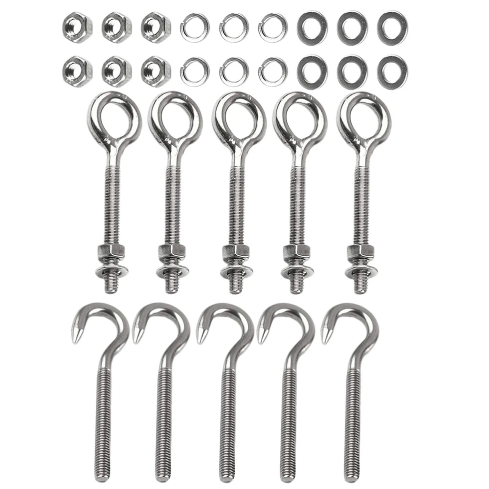 10 Sets Screw Hooks Heavy Duty Ceiling Hooks Multipurpose Ring Eye Bolts Hooks