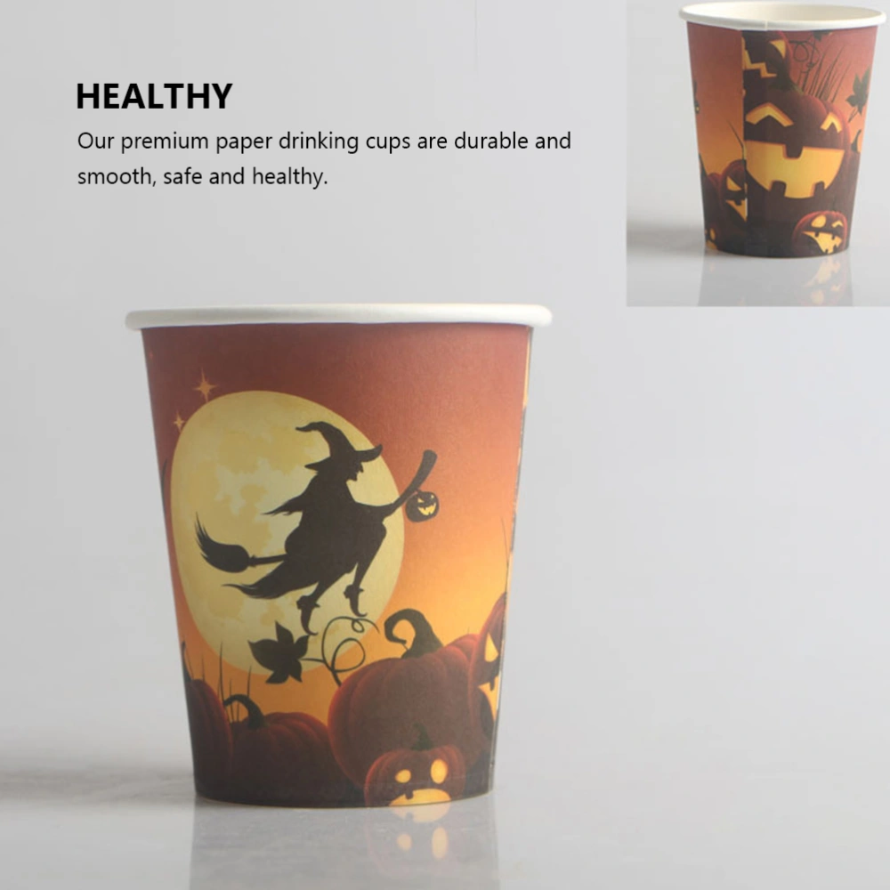 20Pcs Paper Cups Halloween Disposable Drinking Cups Holiday Party Paper Supplies