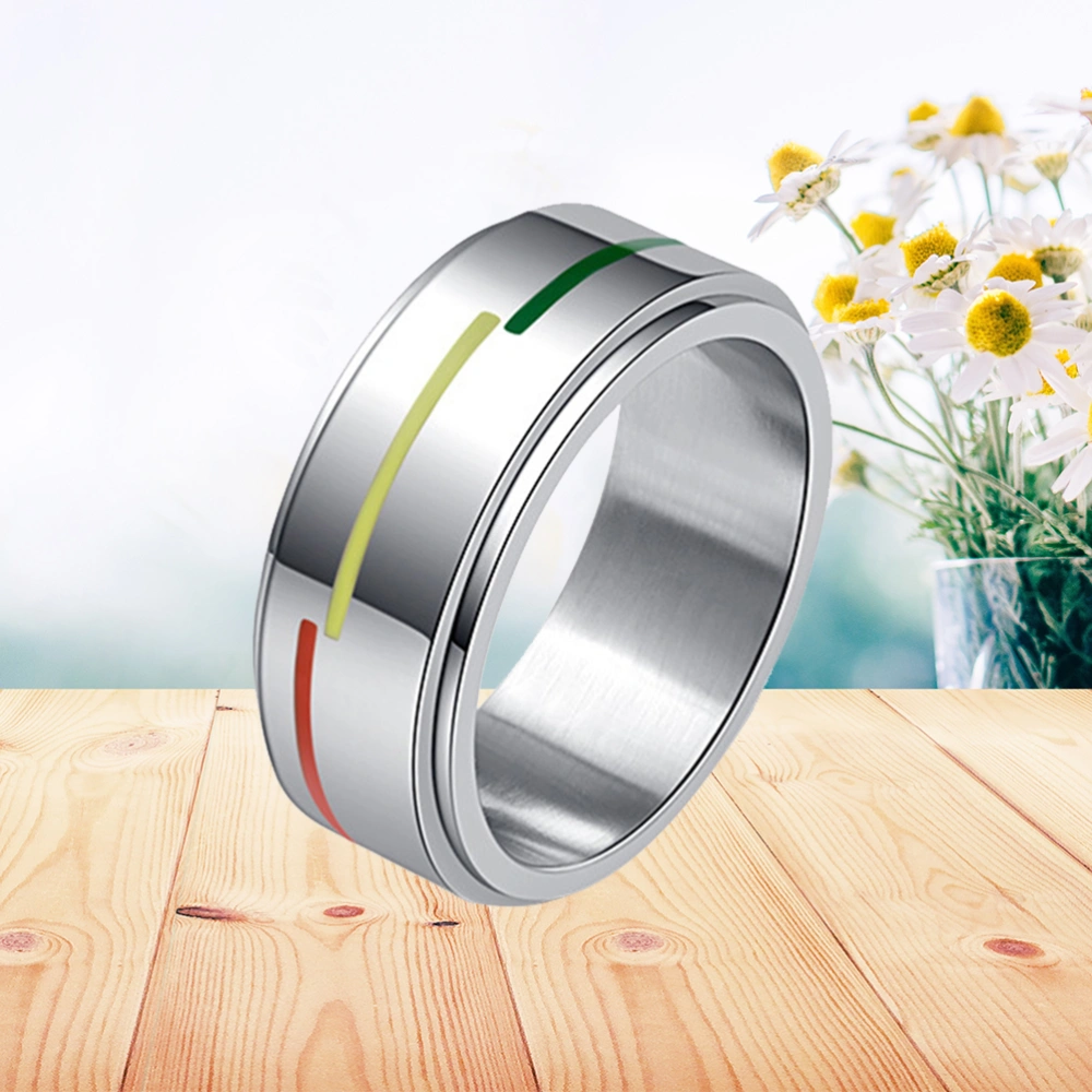 New Stainless Steel LGBT Ring Rotatable Rainbow Flag Anillos Gays Lesbian Jewelry Rainbow Ring for Gay (10#)