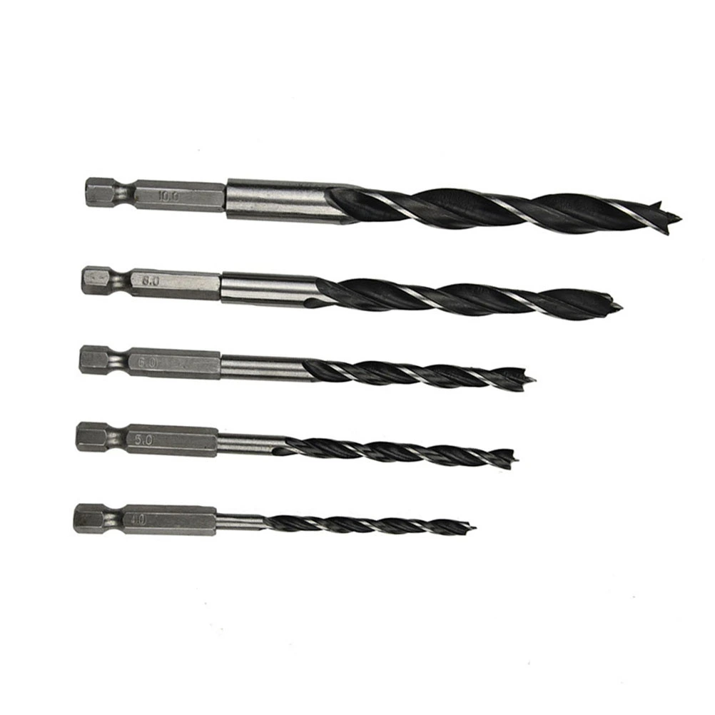 5 Pcs Drill Bits Set Quick-change Hex High Steel Woodworking Drill Bit