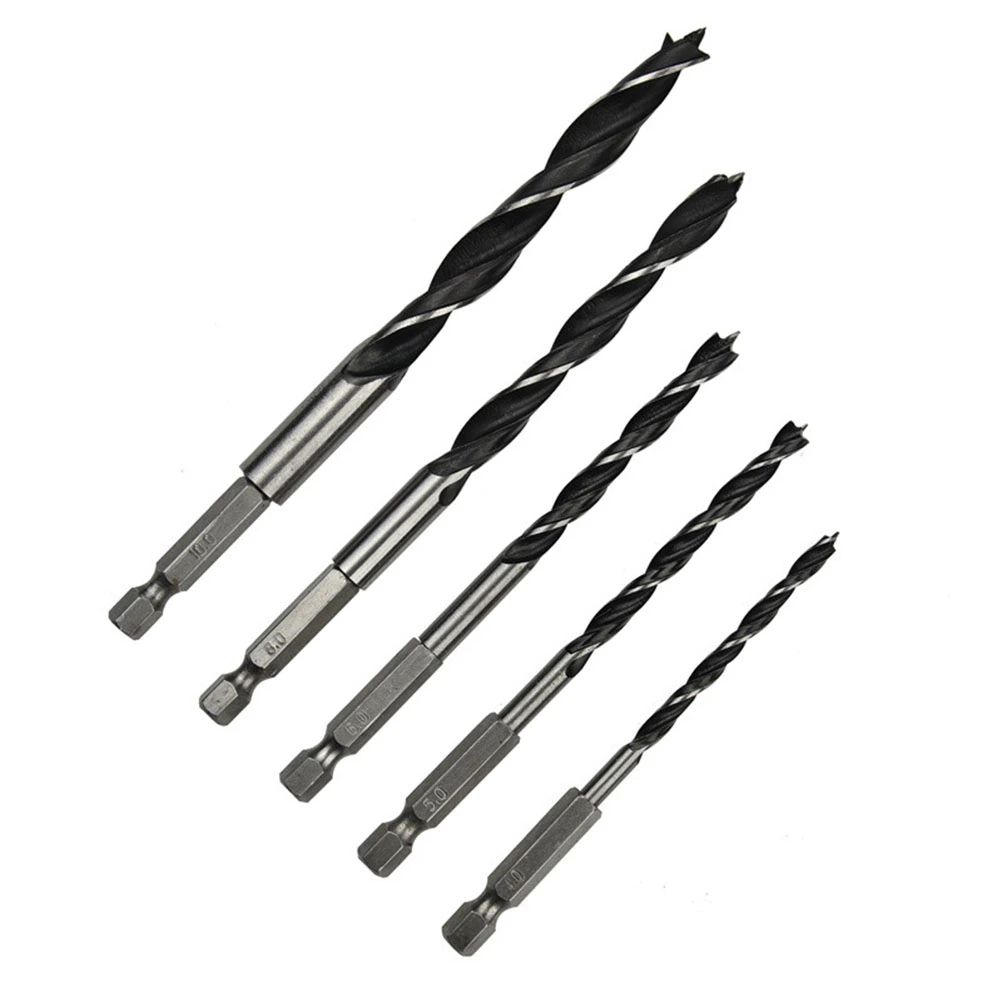 5 Pcs Drill Bits Set Quick-change Hex High Steel Woodworking Drill Bit