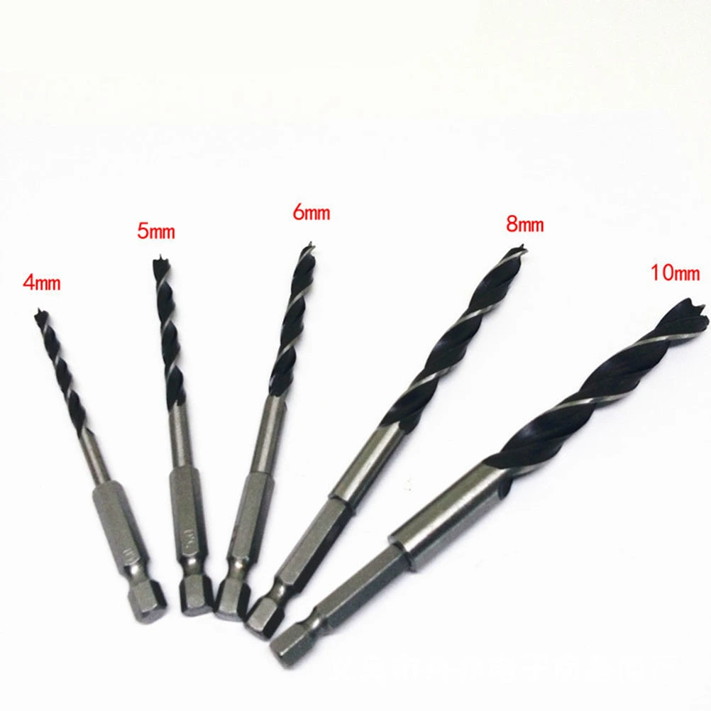 5 Pcs Drill Bits Set Quick-change Hex High Steel Woodworking Drill Bit