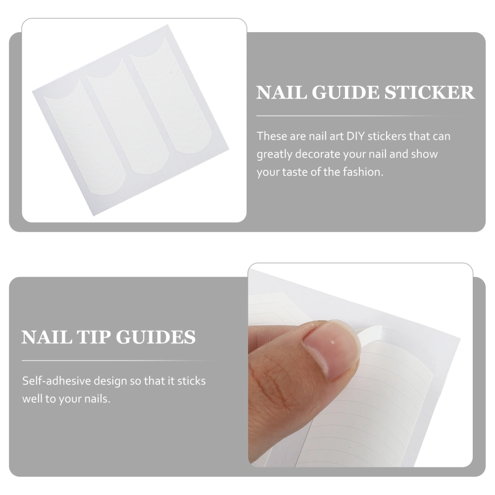 90 Sheets French Manicure Nail Art Sticker Nail Tip Guide Sticker Manicure Decal