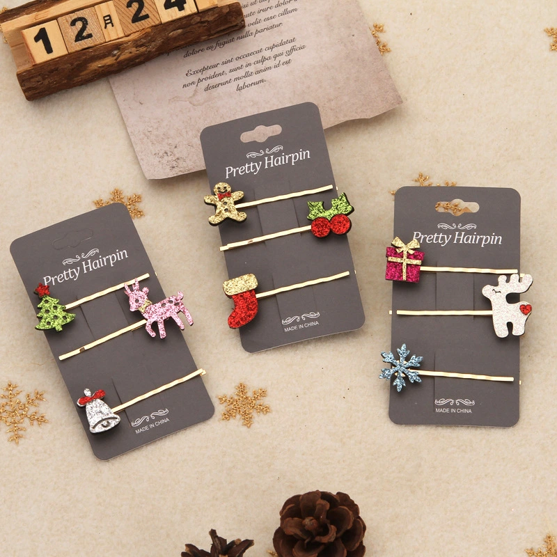 Christmas Festival Cute Elk Christmas Tree Bell Barrettes