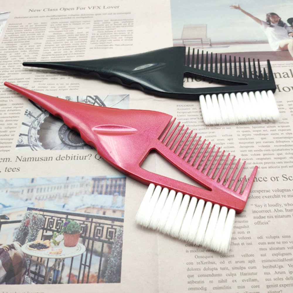 2PCS Dye Hair Brush Portable Hairdressing Brush White Hair Dolphin Brush Professional Hair Dye Comb for Salon Home Use Black