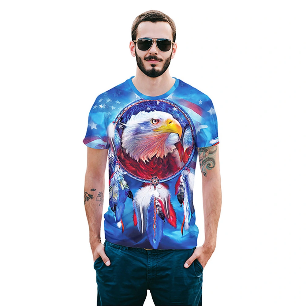 Cool T-shirt 3D T-shirt Eagle Short Sleeve Summer Tops Tees Tshirt Fashion Animal Shirt - Size XL