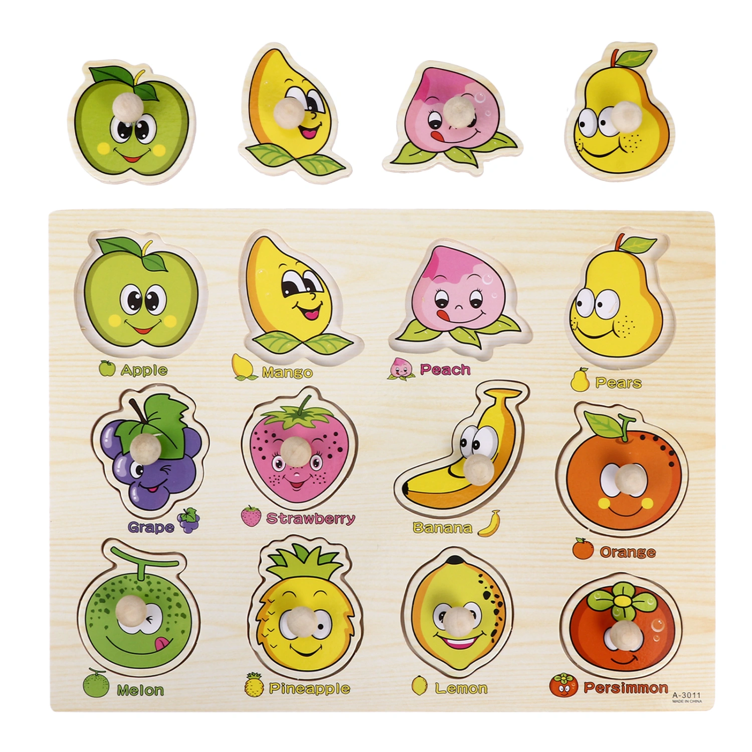 1 Set Wooden Jigsaw Toy Fruits Jigsaw Puzzle Kid Puzzle Toy Educational Toy