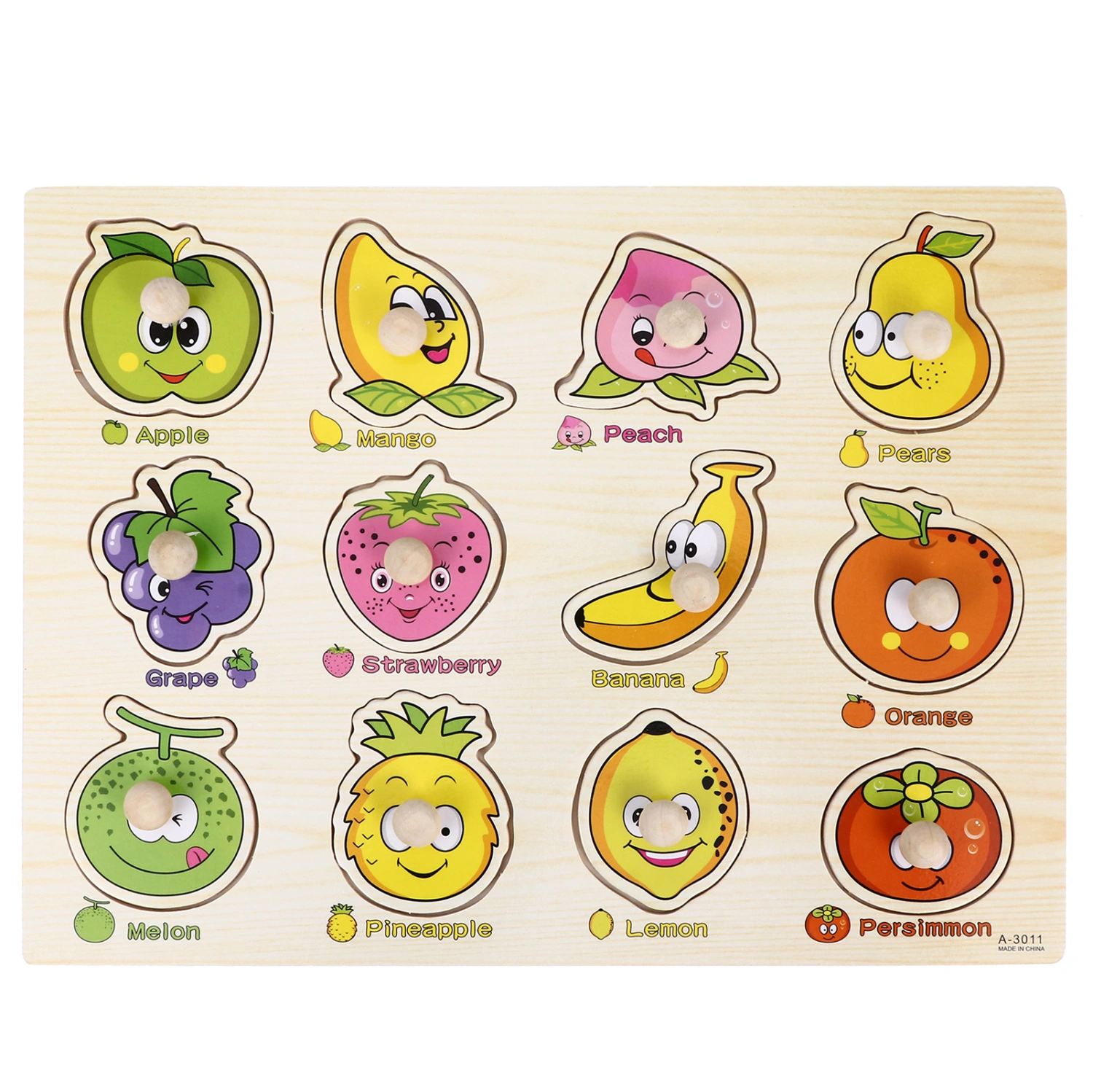 1 Set Wooden Jigsaw Toy Fruits Jigsaw Puzzle Kid Puzzle Toy Educational Toy