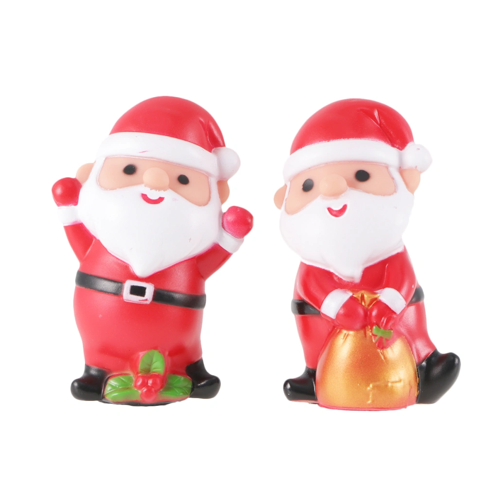 2pcs Santa Claus Ornaments Cake Topper Gift Crafts Lovely Cartoon Red Santa Cake Decor Desktop Decoration for Party Home