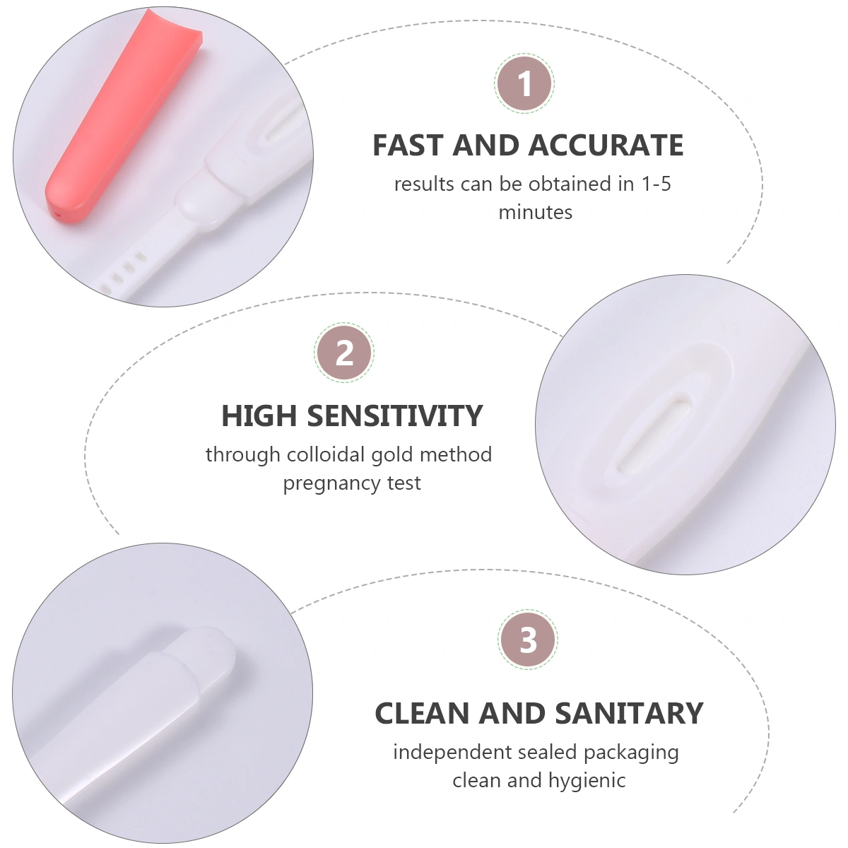 10PCS Early Pregnancy Testing Pen Colloidal Gold Rapid Screen Test Portable Pregnancy Test Stick Semi-quantitative Ovulation Test Pen Female Pregnancy Accessory for Couple Woman (Random Color)