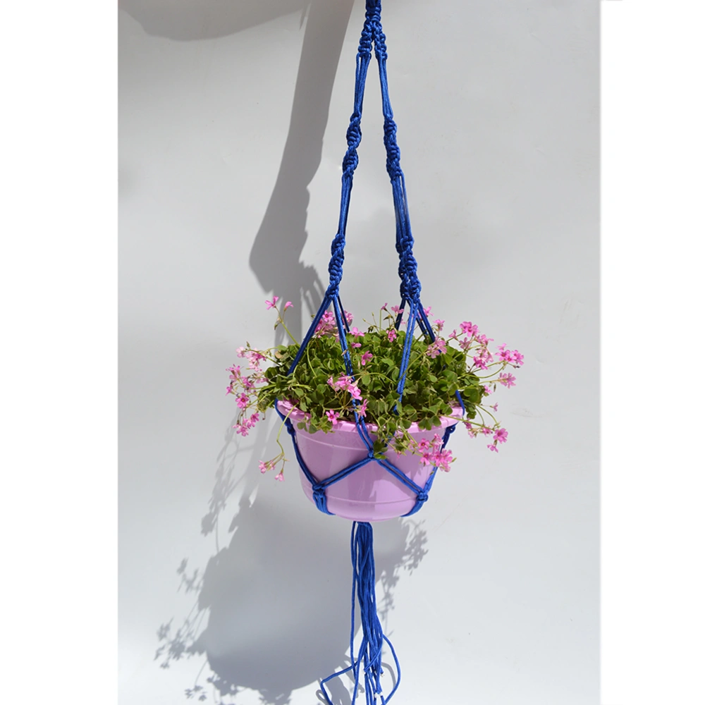 Plant Hanger Flower Pot Plant Holder for Indoor Outdoor Ceiling Deck Balcony Decorations (Blue)