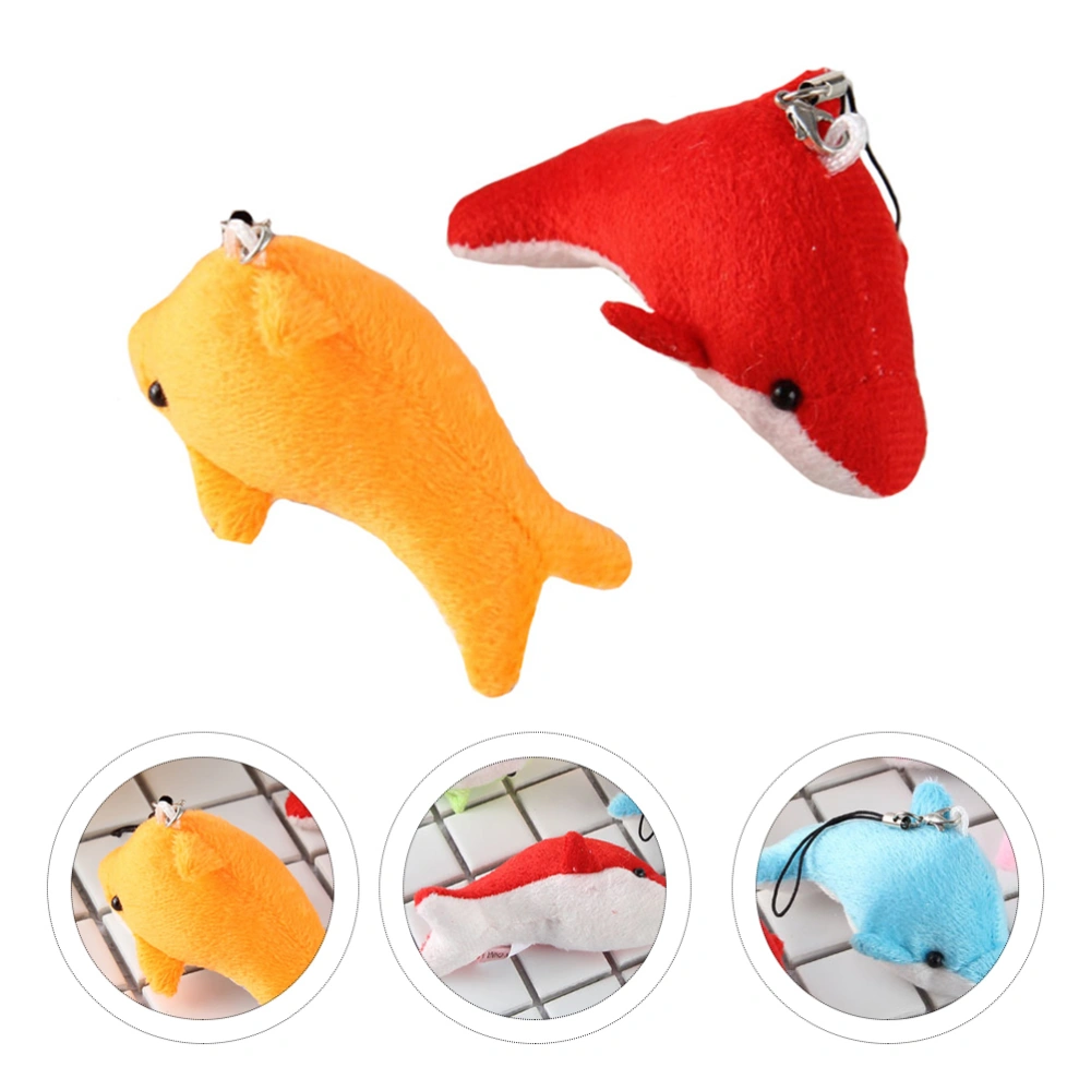 8pcs Plush Cartoon Whale Stuffed Pendants Mini Ocean Animal Plush Toys