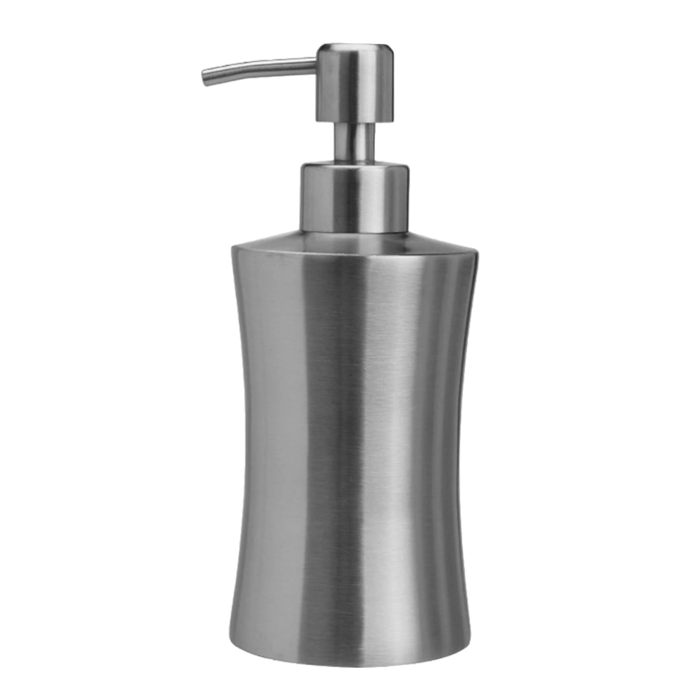 1Pc 304 Stainless Steel Lotion Bottle Soap Dispenser Hand Sanitizer Bathroom Refillable Soap Shampoo Lotion Bottle (Silver, 400ml)