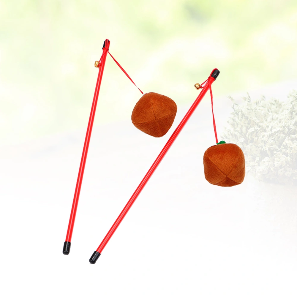 2pcs Artificial Pumpkin Pet Toy Funny Stick Toys Teaser Training Wand Stick for Cats