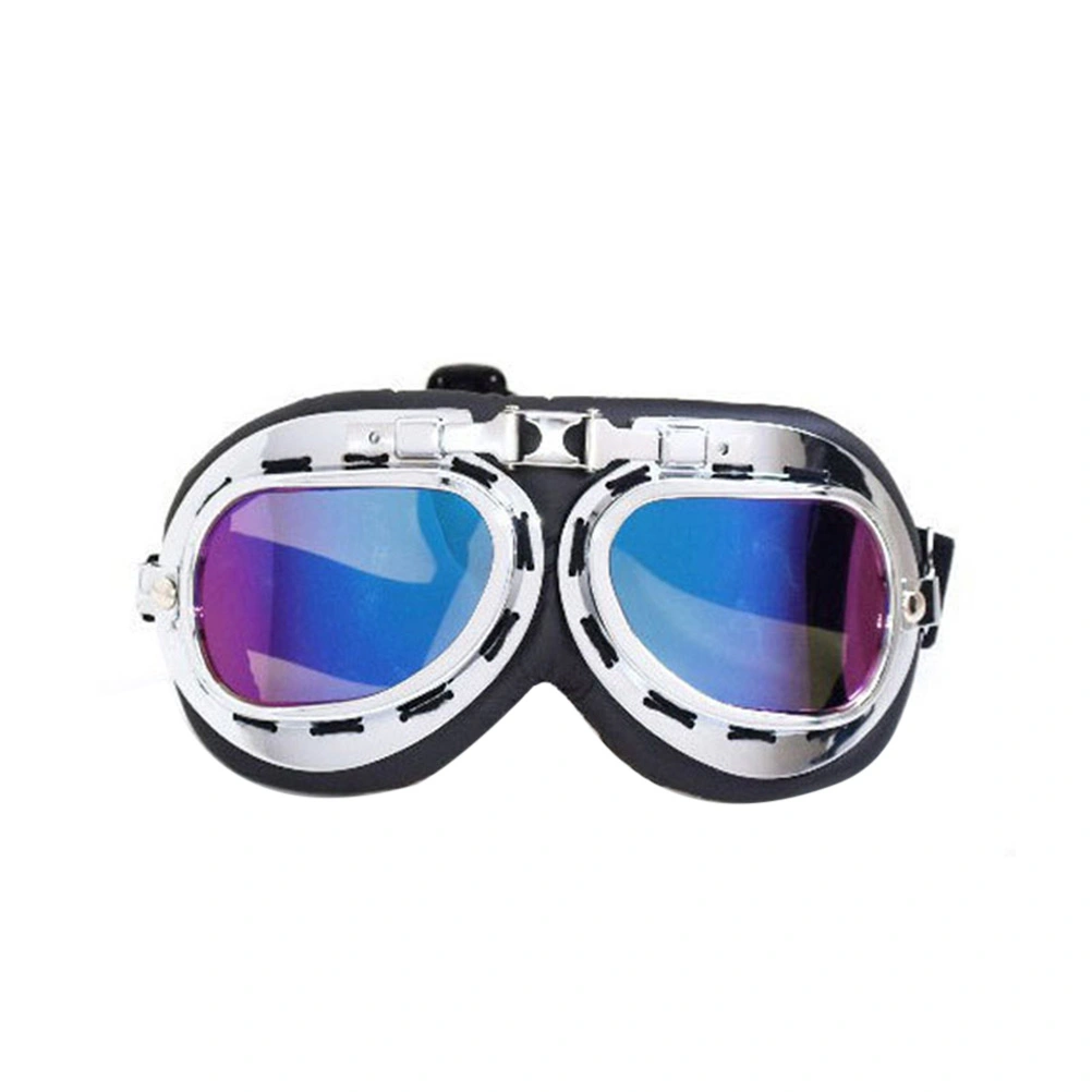 Military WWII RAF Pilot Style Motorcycle Biker Moto Bike Biker Motocross ATV Scooter Cruisers Chopper Helmet Sun UV Goggles (Colorful)