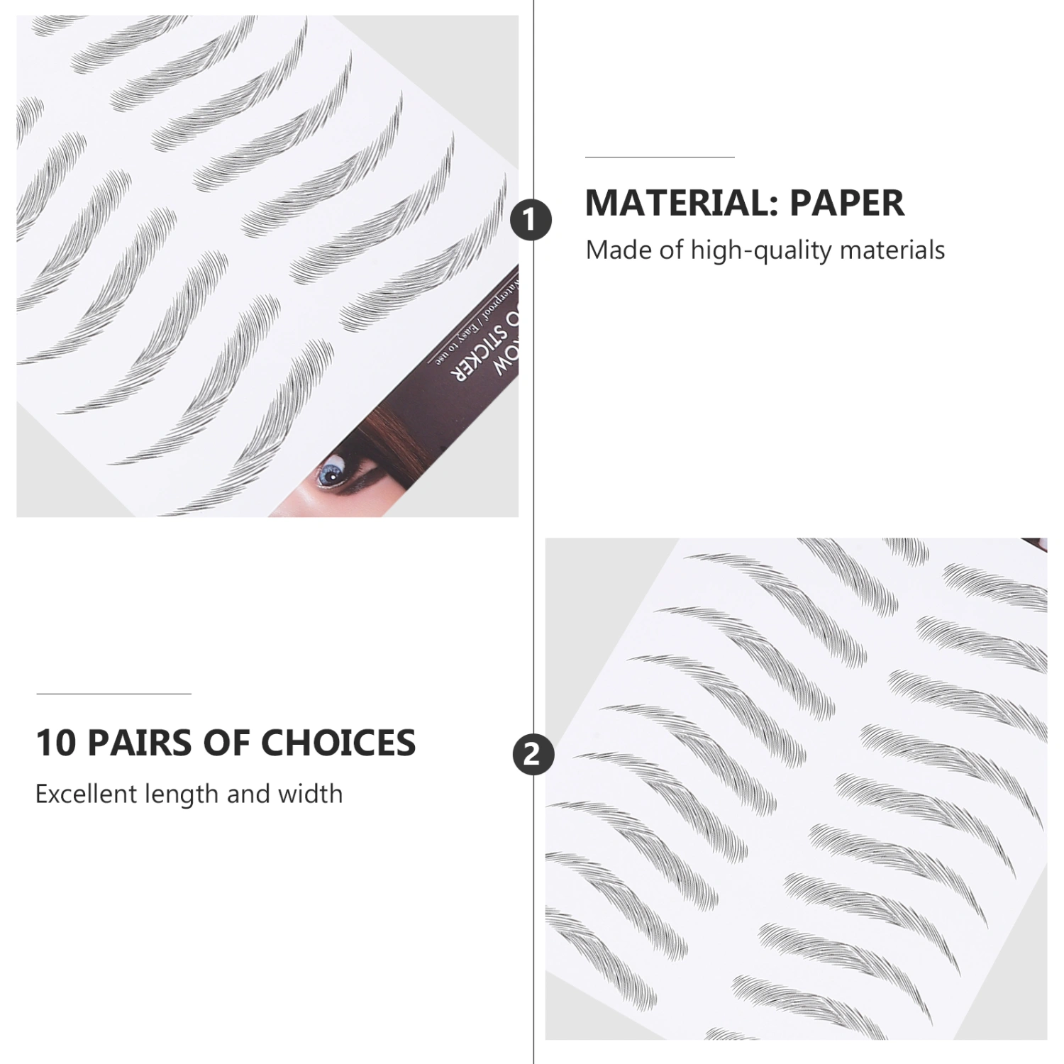 12 Sheets Eyebrow Tattoos Stickers Eyebrow Transfers Stickers Shaping Sticker