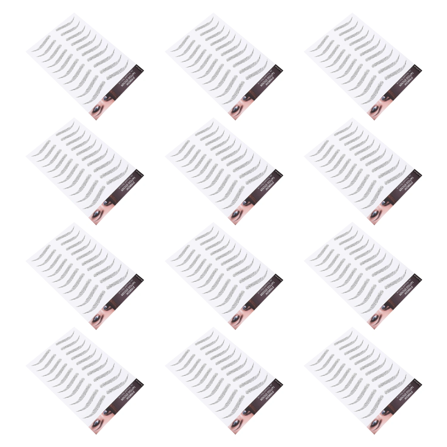 12 Sheets Eyebrow Tattoos Stickers Eyebrow Transfers Stickers Shaping Sticker