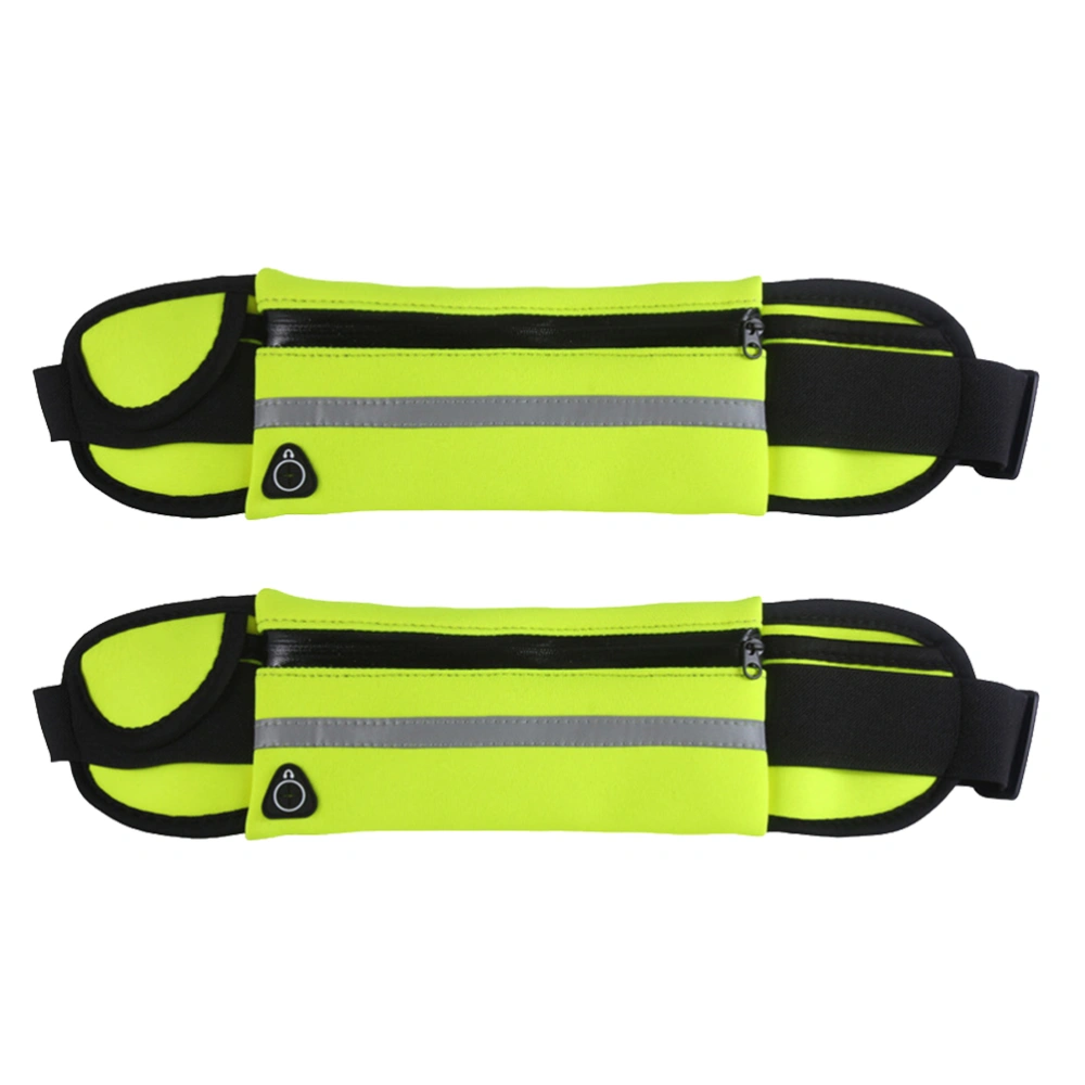 2pcs Multifunction Waist Bag Waterproof Fanny Pack Waist Pack for Running Riding Hiking Diving (Green)