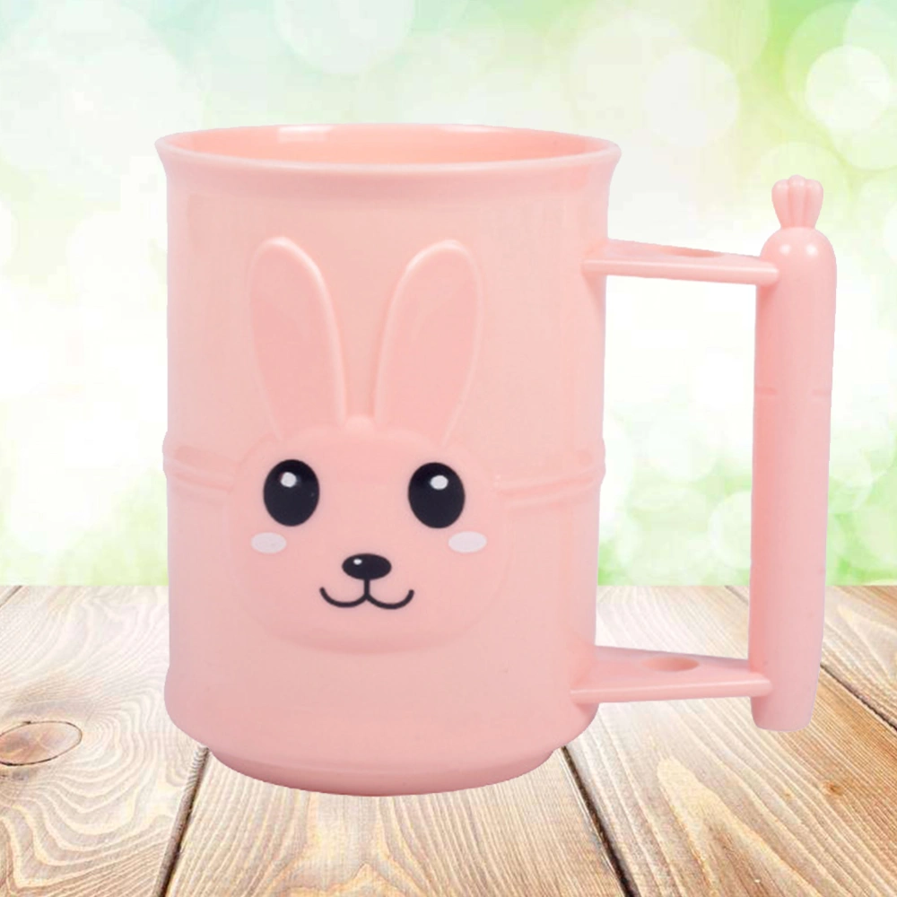 Creative Washing Cup Cartoon Rabbit Toothbrush Tumbler Multifunctional Washing Cups Pink