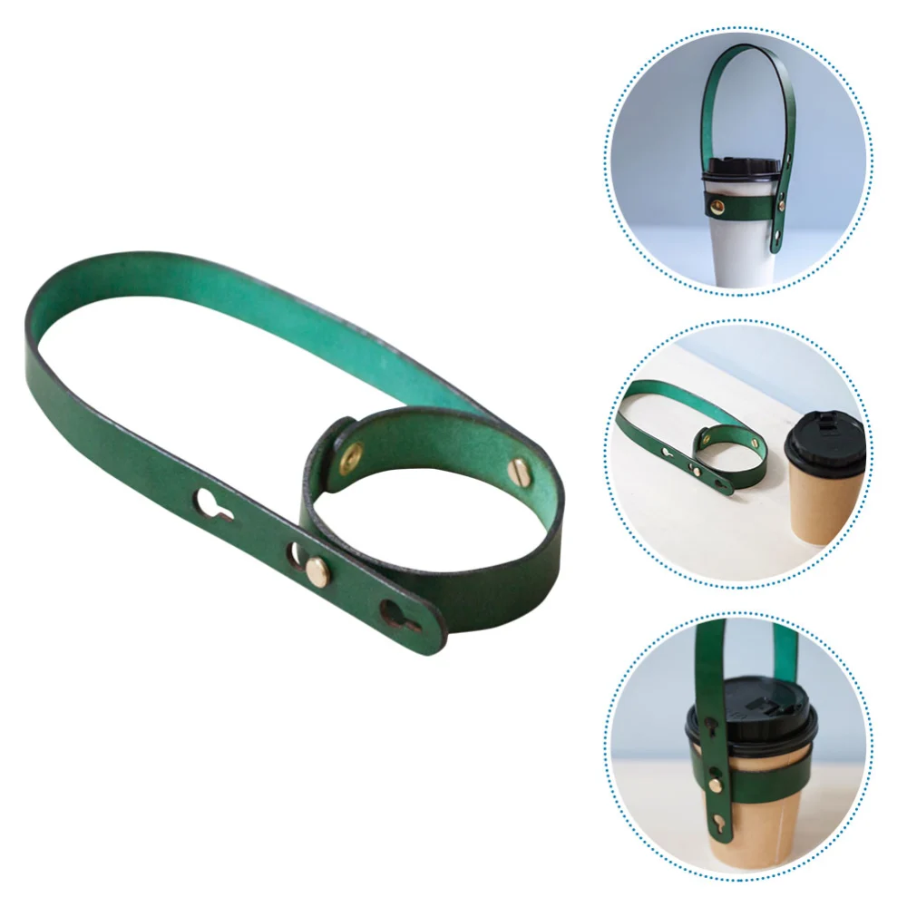 Leather Coffee Sleeve Handheld Cup Carrier  Portable Cup Sleeve Coffee Sleeve Adjustable Cup Carrier