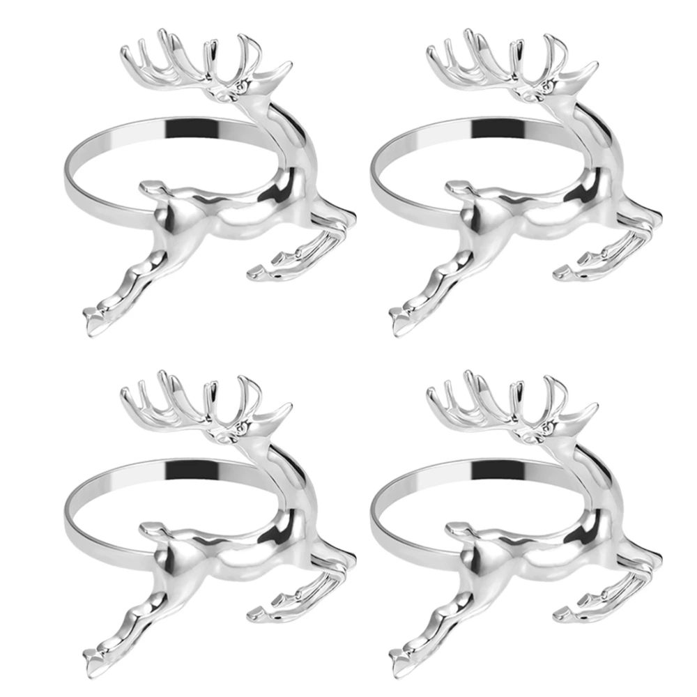 4Pcs Decorative Deer Modeling Napkin Rings Delicate Metal Napkin Buckles