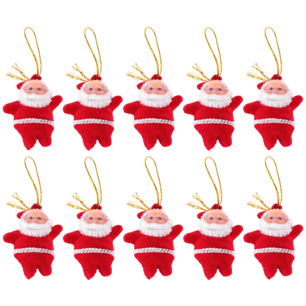 A Set of 20pcs Mini Santa Claus Pendant Christmas Tree Hanging Decorations Xmas Tree Ornaments (Red)