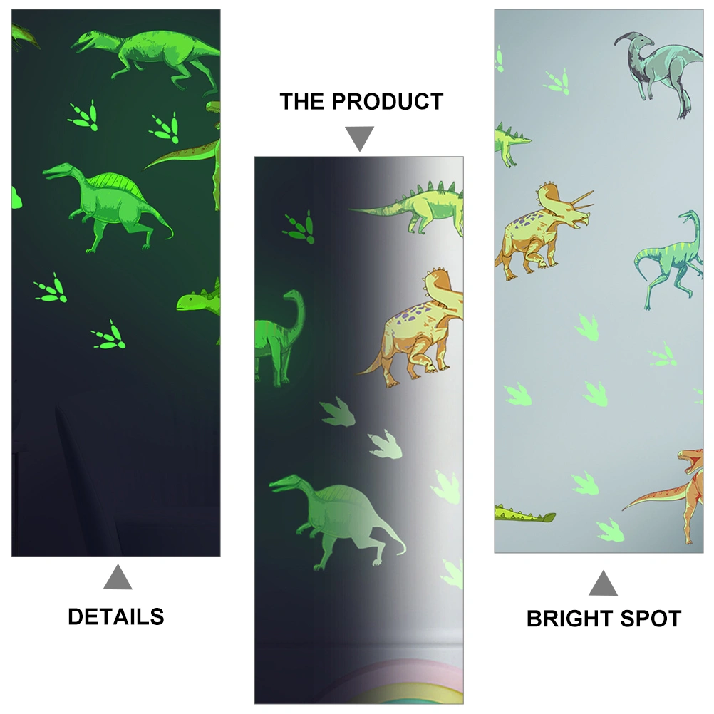 2 Sheets Luminous Cartoon Dinosaur Wall Stickers Children Room Bedroom Sticker