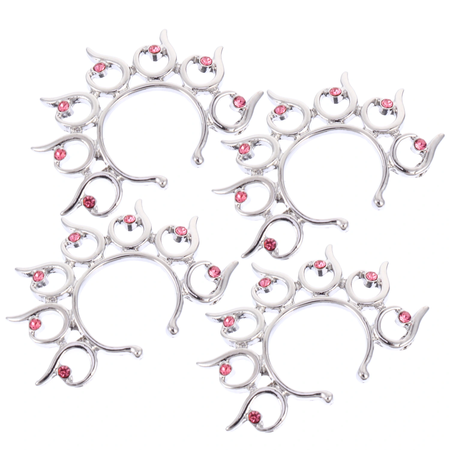 4pcs Delicate Nipples Ring Stainless Steel Non-porous Dangle Faux Body Jewelry