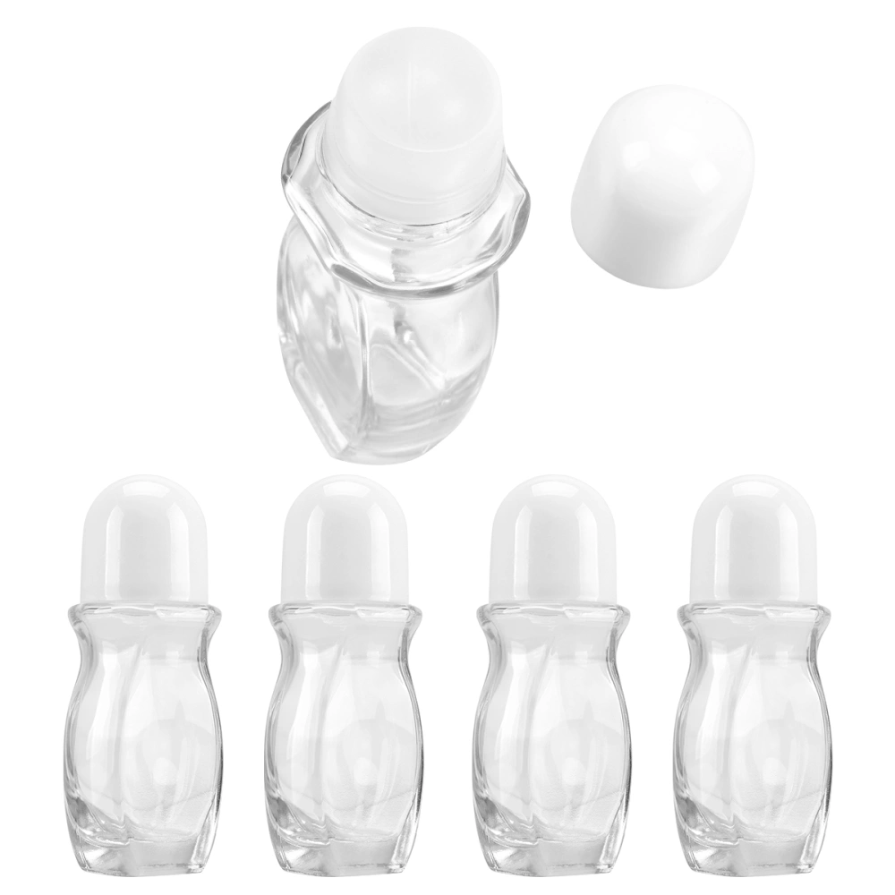 5pcs 50ml Roll-on Bottle Beads Portable Essential Oil Bottle for Home Use