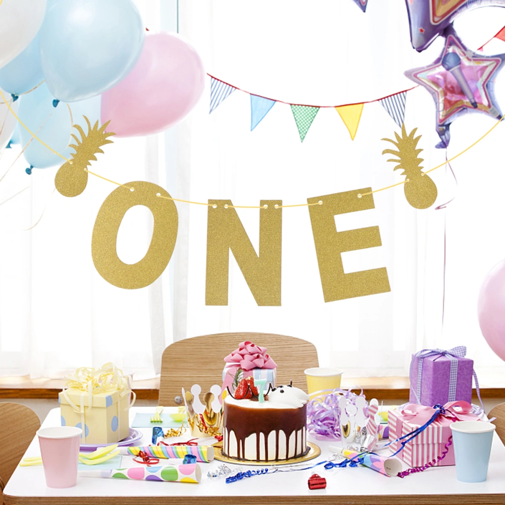 5M ONE Baby Shower First Birthday Celebration Party Banner Garland Hanging Decoration