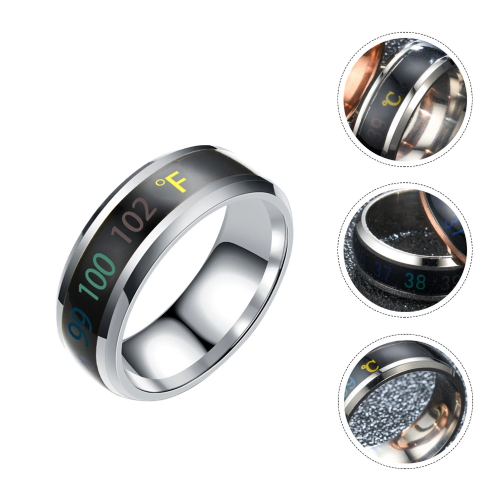 1Pc Fashion Ring Jewelry Intelligent Temperature Display Couple Ring (No.13)