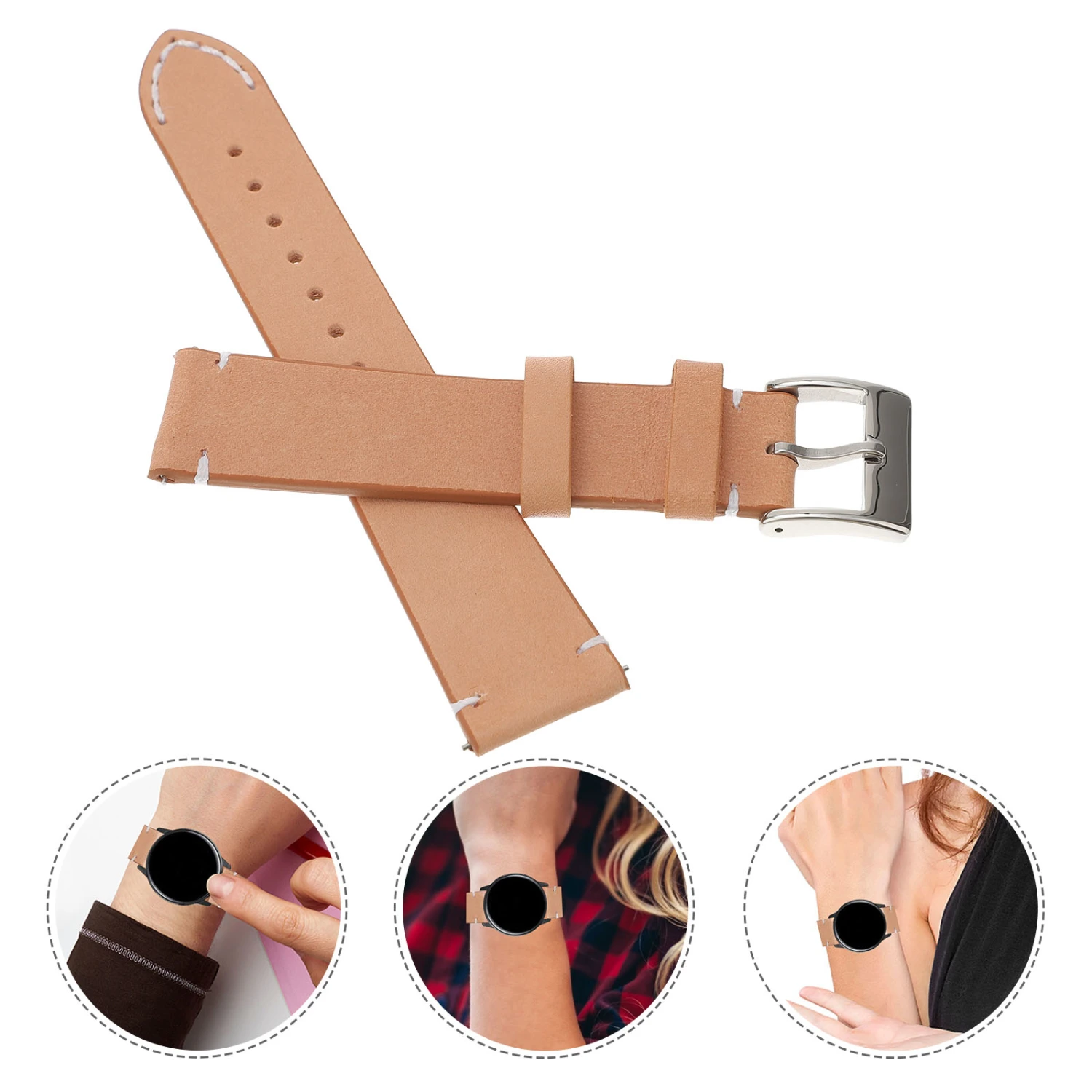 Cowhide Watch Strap Vintage Watchband Adjustable Watchband Wrist Watch Belt