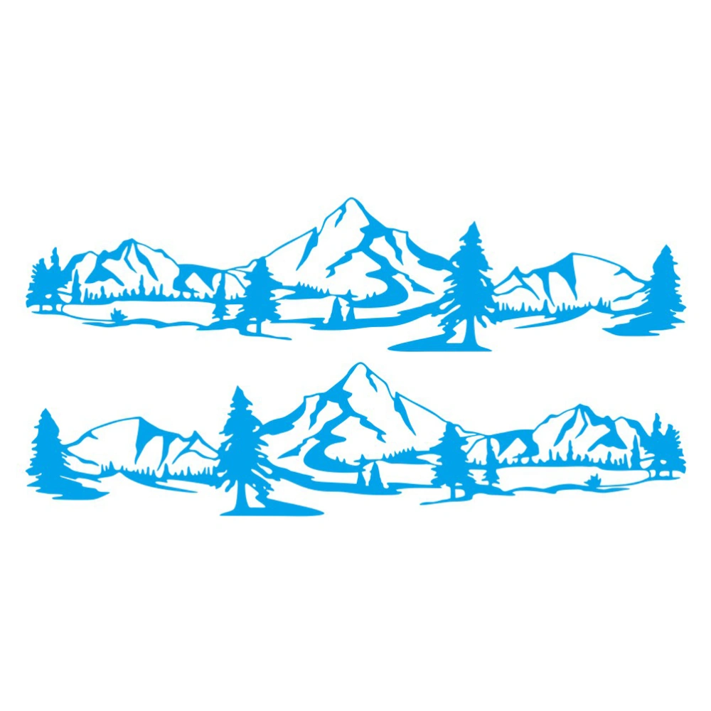 2pcs Mountain Theme Car Ornamental Stickers Chic Automobile Decals Decoration