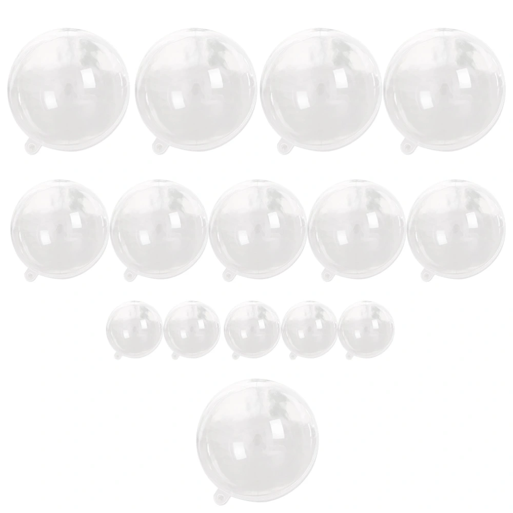 15pcs Hollow Christmas Tree Decorations Ball Transparent Open Plastic Ornament